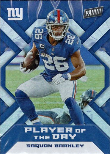 Panini Player Of The Day Football 2022 Foil Parallel Card 20 Saquon Barkley