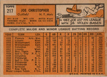 Topps Baseball 1963 Base Card 217 Joe Christopher