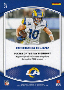 2023 Panini POTD Football Purple Foil Parallel Card 21 Cooper Kupp 10/25