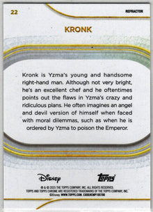 2025 Topps Chrome Disney Refractor Parallel Card 22 Kronk