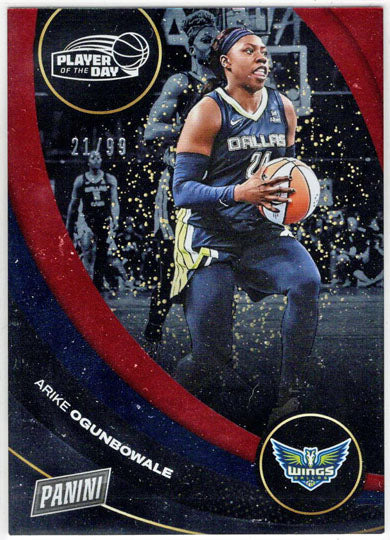 2025 Panini WNBA Player of the Day Red Parallel Card 22 Arike Ogunbowale 21/99