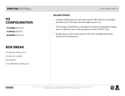 2024 Panini Prestige Football Hobby Hybrid H2 Box