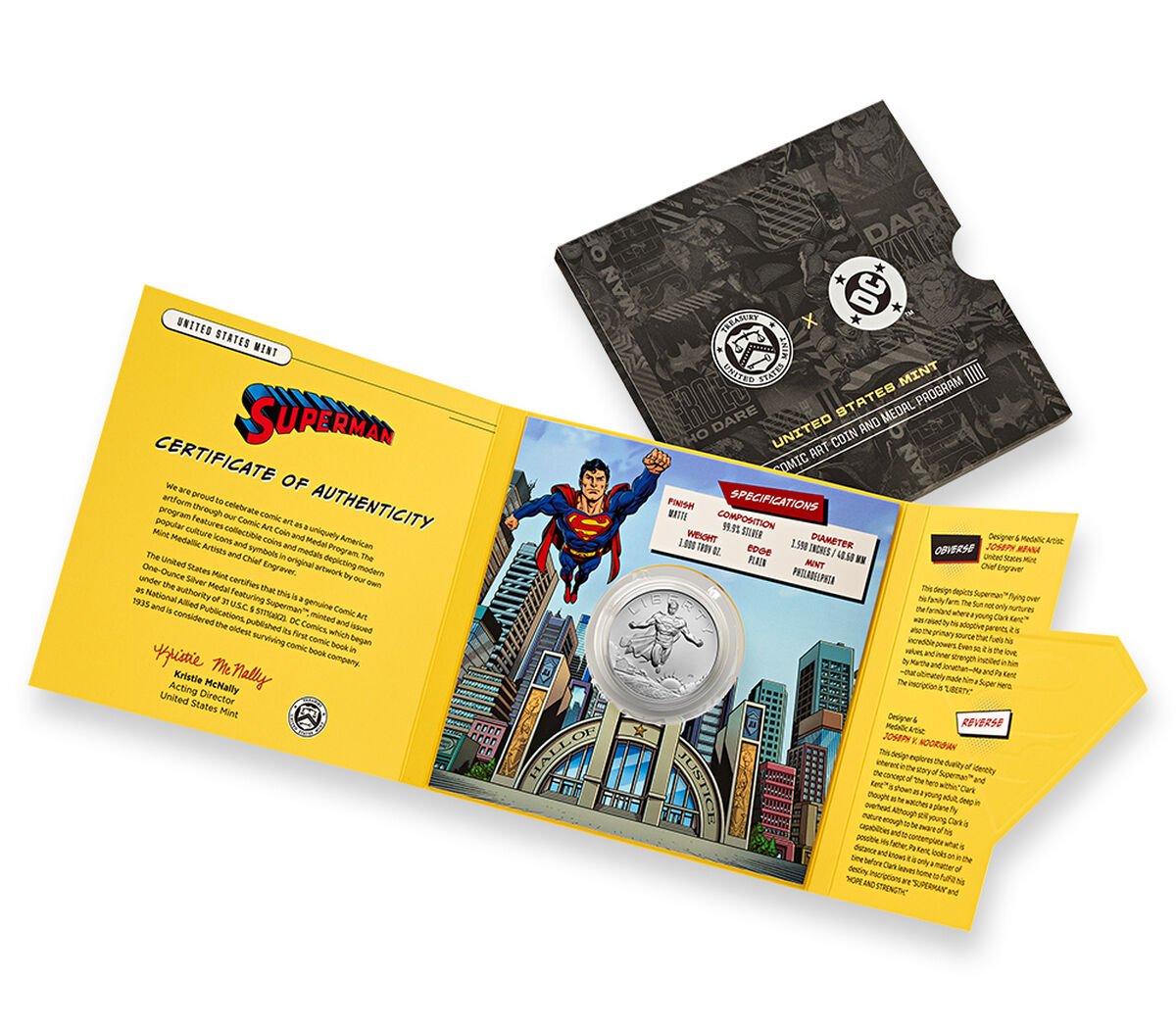 2025 US Mint Superman Comic Art One Ounce Silver Medal Coin