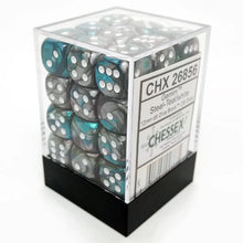 Chessex: 12mm d6 Gemini™ Dice Set - Steel-Teal/white
