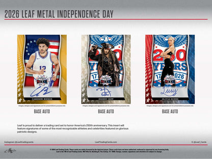 2026 Leaf Metal Independence Day Founding Fathers Hobby Box