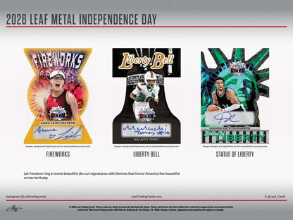 2026 Leaf Metal Independence Day Founding Fathers Hobby Box