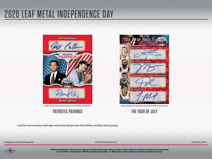 2026 Leaf Metal Independence Day Founding Fathers Hobby Box