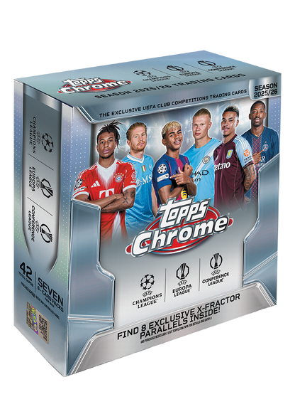 2025-26 Topps Chrome UEFA Club Competitions Soccer Mega Box
