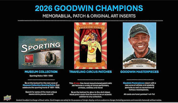 2026 Upper Deck Goodwin Champions Trading Card Hobby Box