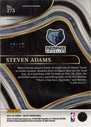Panini Select Basketball 2021-22 Gold Shimmer Parallel Card 273 Steven Adams 10/10