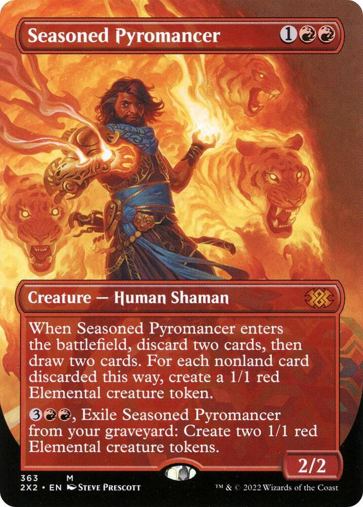 Seasoned Pyromancer (Borderless) [Double Masters 2022] Lightly Played Foil