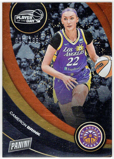 2025 Panini WNBA Player of the Day Orange Parallel Card 28 Cameron Brink 010/199