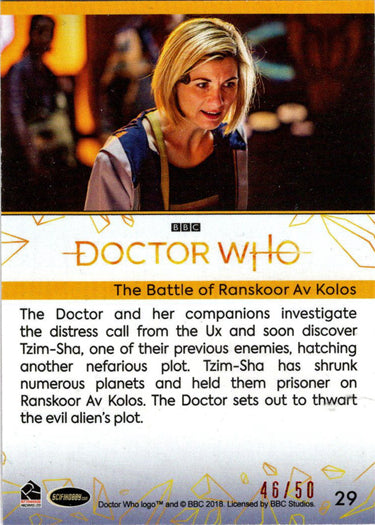 2022 Doctor Who Series 11 & 12 Orange Parallel Card 29 "The Battle Of…" /50