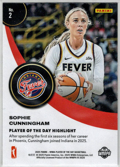 2025 Panini WNBA Player of the Day Base Card 2 Sophie Cunningham