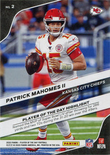 Panini Player Of The Day Football 2020 Base Card 2 Patrick Mahomes II