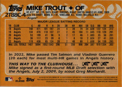 Topps Series Two Baseball 2023 Chrome Silver Card 2T88C-4 Mike Trout