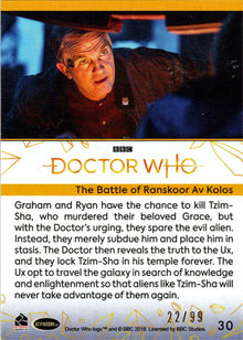 2022 Doctor Who Series 11 & 12 Gold Parallel Card 30 "The Battle Of..." /99