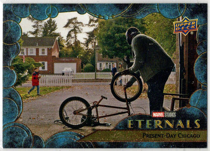2023 Upper Deck Marvel Eternals Blue Parallel Card 30 "Present-Day Chicago" /299
