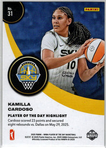 2025 Panini WNBA Player of the Day Orange Parallel Card 31 Kamilla Cardoso /199