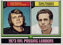 Topps Football 1974 Base Card 329 1973 NFL Passing Leaders