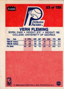 1986-87 Fleer Basketball #33 Vern Fleming Base Rookie Card