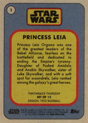 Star Wars Throwback Thursday 2023 Card #1 Princess Leia 1952 Baseball