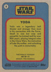 Star Wars Throwback Thursday 2023 Card #8 Yoda 1952 Baseball