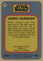 Star Wars Throwback Thursday 2023 Card #12 Lando Calrissian 1952 Baseball