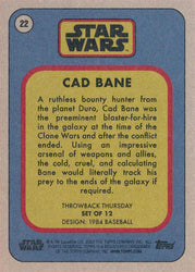 Star Wars Throwback Thursday 2023 Card #22 Cad Bane 1984 Baseball