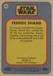 Star Wars Throwback Thursday 2023 Card #25 Fennec Shand 1958 Football