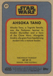 Star Wars Throwback Thursday 2023 Card #27 Ahsoka Tano 1958 Football