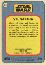 Star Wars Throwback Thursday 2023 Card #34 Vel Sartha 1958 Football