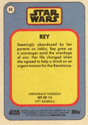 Star Wars Throwback Thursday 2023 Card #41 Rey 1971 Baseball