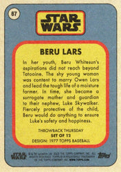 Star Wars Throwback Thursday 2023 Card #67 Beru Lars 1977 Topps Baseball