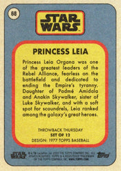 Star Wars Throwback Thursday 2023 Card #68 Princess Leia 1977 Topps Baseball