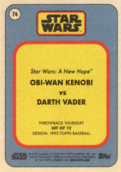 Star Wars Throwback Thursday 2023 Card #74 Obi-Wan Kenobi vs Darth Vader