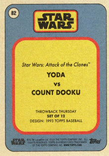 Star Wars Throwback Thursday 2023 Card #82 Yoda vs Count Dooku