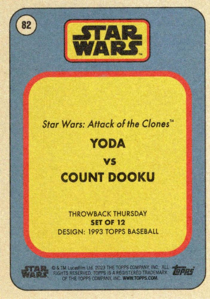 Star Wars Throwback Thursday 2023 Card #82 Yoda vs Count Dooku