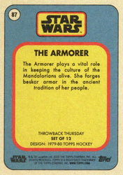 Star Wars Throwback Thursday 2023 Card #87 The Armorer 1979-80 Topps Hockey