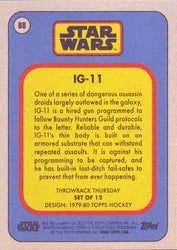 Star Wars Throwback Thursday 2023 Card #88 IG-11 1979-80 Topps Hockey