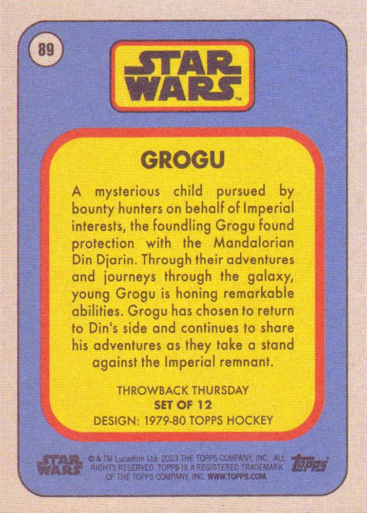 Star Wars Throwback Thursday 2023 Card #89 Grogu 1979-80 Topps Hockey