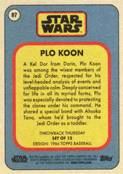 Star Wars Throwback Thursday 2023 Card #97 Plo Koon 1966 Topps Baseball