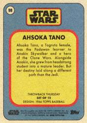 Star Wars Throwback Thursday 2023 Card #98 Ahsoka Tano 1966 Topps Baseball