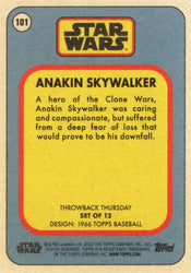 Star Wars Throwback Thursday 2023 Card #101 Anakin Skywalker 1966 Topps Baseball