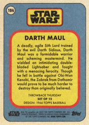 Star Wars Throwback Thursday 2023 Card #104 Darth Maul 1966 Topps Baseball