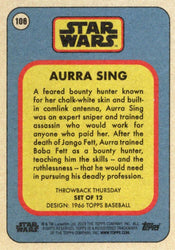 Star Wars Throwback Thursday 2023 Card #106 Aurra Sing 1966 Topps Baseball