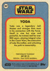 Star Wars Throwback Thursday 2023 Card #107 Yoda 1966 Topps Baseball