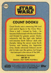 Star Wars Throwback Thursday 2023 Card #111 Count Dooku 1957 Topps Football