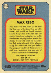 Star Wars Throwback Thursday 2023 Card #118 Max Rebo 1957 Topps Football