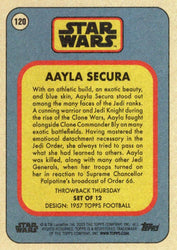 Star Wars Throwback Thursday 2023 Card #120 Aayla Secura 1957 Topps Football